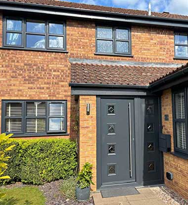 Modern windows and door installed on a home